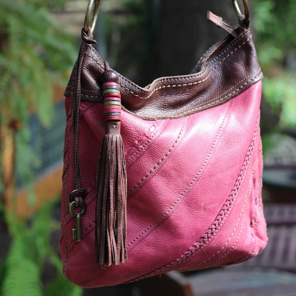 FOSSIL Pink Leather Vintage Crossbody - Picture 1 of 16